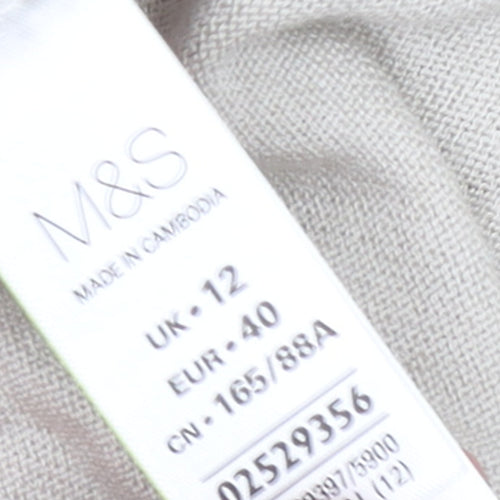 Marks and Spencer Women’s Beige Crew Neck Long Sleeve Jumper Size 12