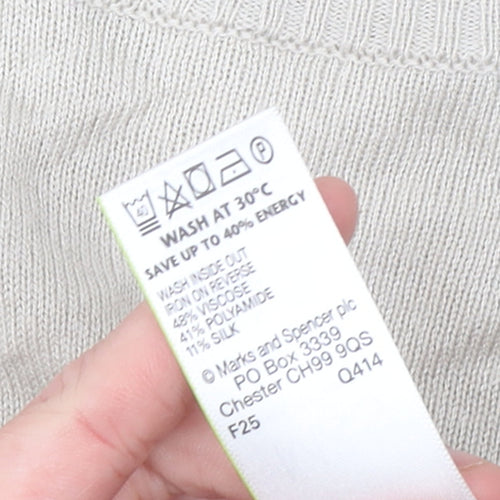 Marks and Spencer Women’s Beige Crew Neck Long Sleeve Jumper Size 12