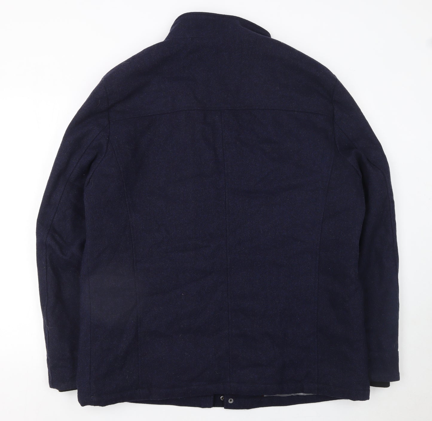 Jeff Banks Men's Navy Wool Blend Field Jacket XL Lined Winter Coat