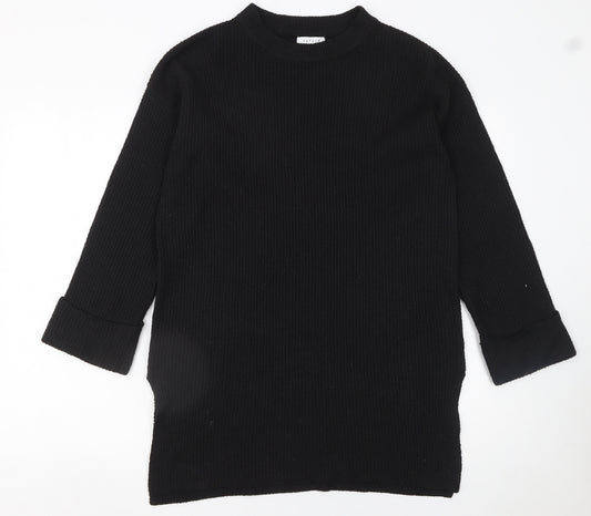 Matalan Women’s Black Mock Neck Knit Pullover Jumper Size S