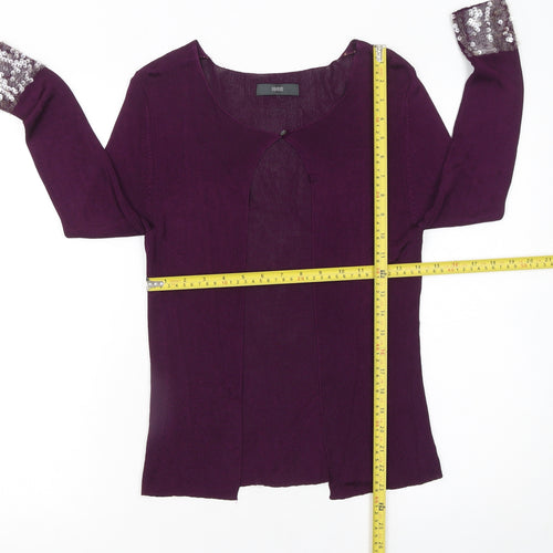 Designers at Debenhams Women’s Purple Sequin Cuff Knit Cardigan Size S
