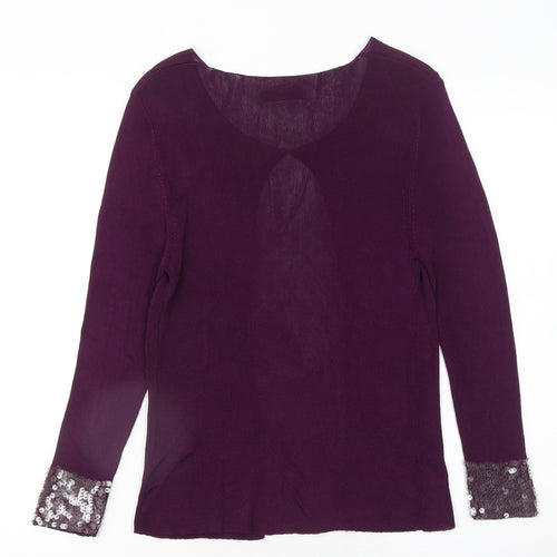 Designers at Debenhams Women’s Purple Sequin Cuff Knit Cardigan Size S