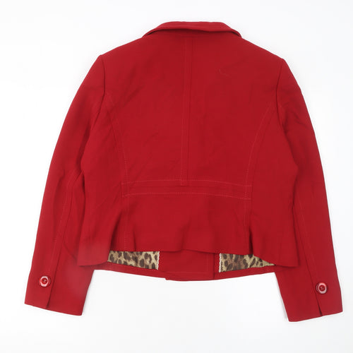 Marks and Spencer Women Red Double-Breasted Tuxedo Jacket UK 18 Classic Fit