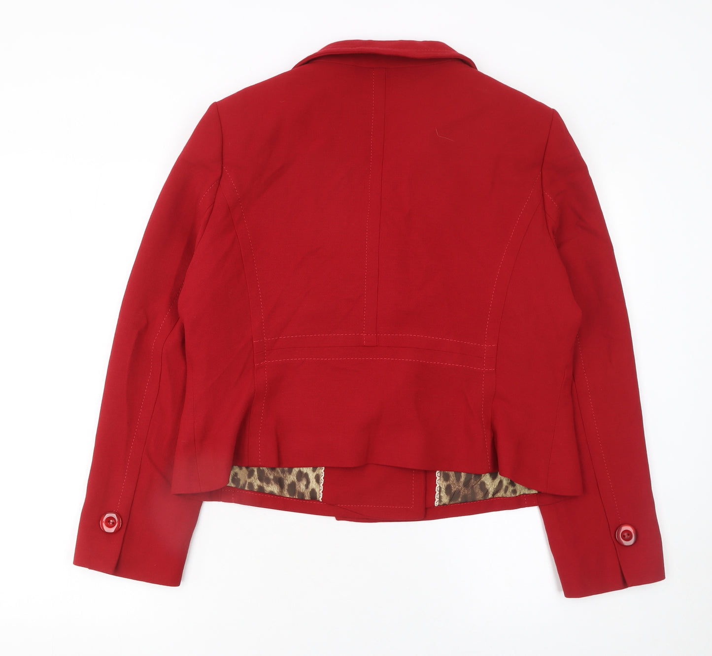 Marks and Spencer Women Red Double-Breasted Tuxedo Jacket UK 18 Classic Fit