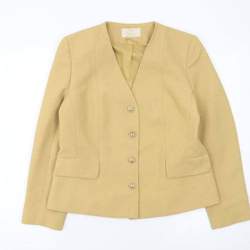 Eastex Women Beige Tailored Four-Button Lined Suit Jacket Size 10