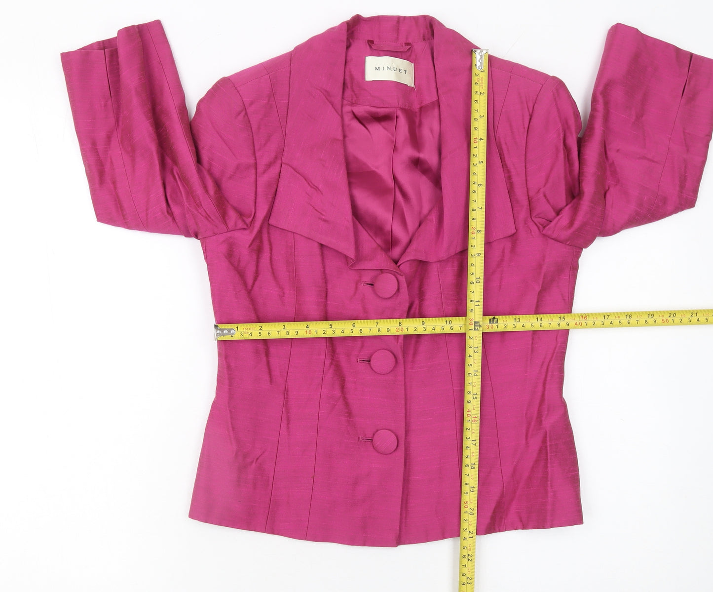 Minuet Women’s Pink Shawl Lapel Formal Suit Jacket UK 8