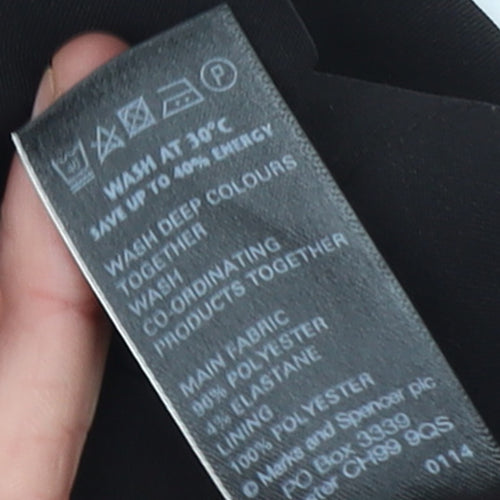 Marks and Spencer Women Black Size 10 Classic Tailored Crop Blazer