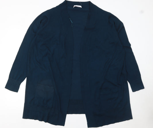 Evans Women’s Blue Plus Size 22 Long Sleeve Open Cardigan Knitwear