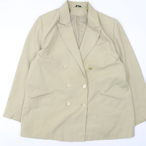 Kiss Collection Beige Double-Breasted Blazer Jacket Women’s Size 18