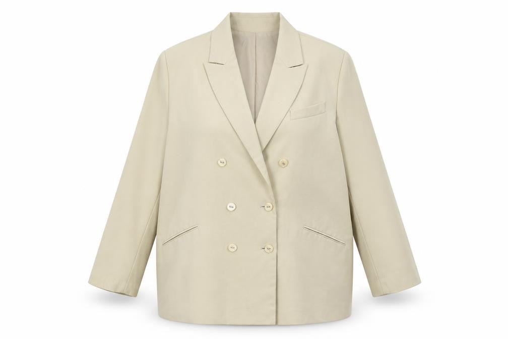 Kiss Collection Beige Double-Breasted Blazer Jacket Women’s Size 18