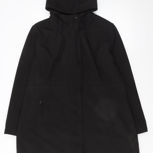 33,000ft Women's Black Hooded Softshell Parka Jacket XL Water Resistant