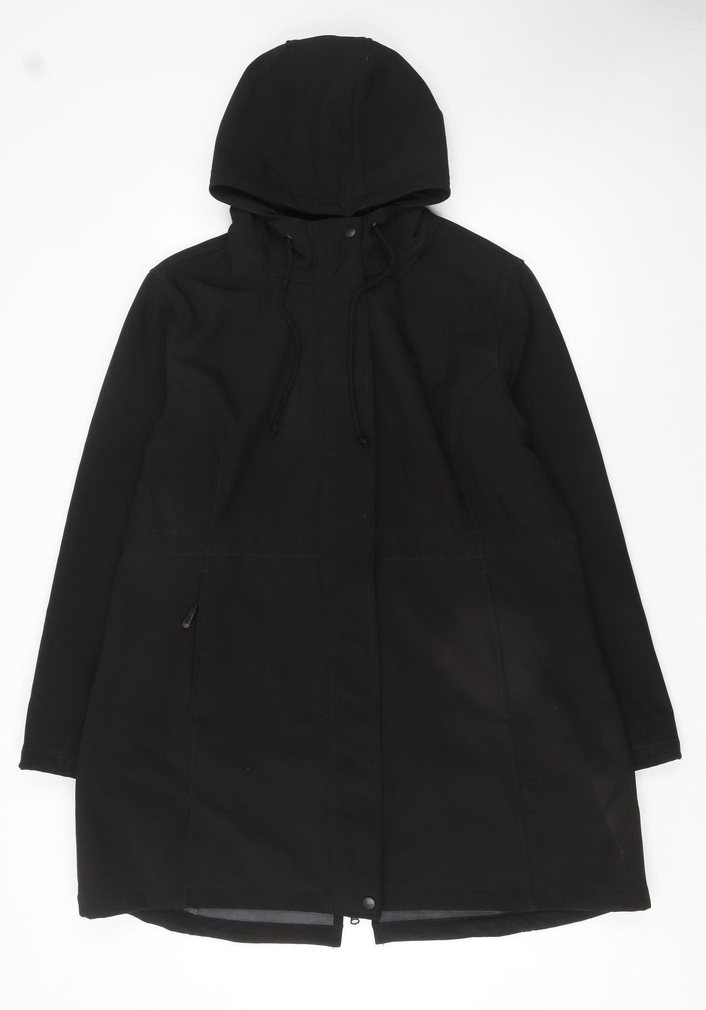 33,000ft Women's Black Hooded Softshell Parka Jacket XL Water Resistant