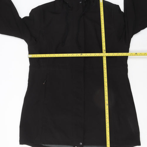 33,000ft Women's Black Hooded Softshell Parka Jacket XL Water Resistant