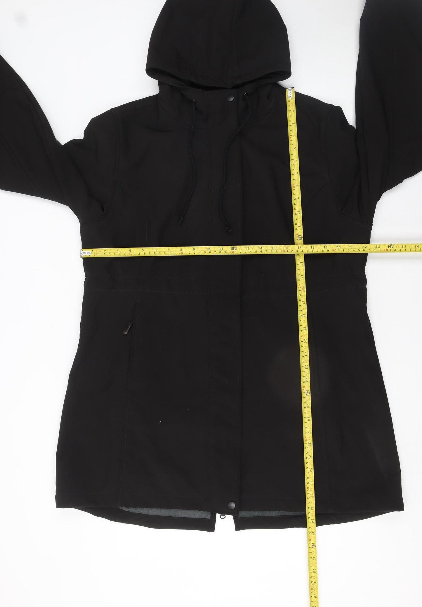 33,000ft Women's Black Hooded Softshell Parka Jacket XL Water Resistant