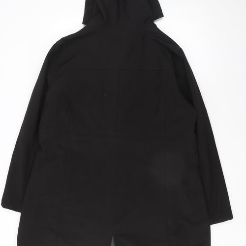 33,000ft Women's Black Hooded Softshell Parka Jacket XL Water Resistant