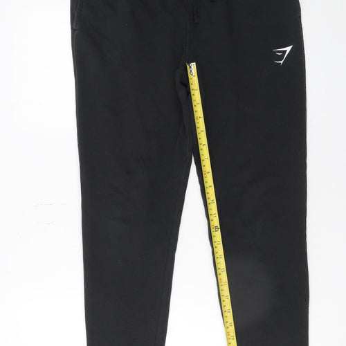 Gymshark Womens Black Small Jogger Sweatpants Fleece Tapered Fit