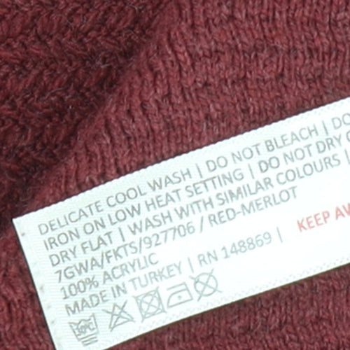 Fat Face Women Red Knit Shift Dress Size 12 3/4 Sleeve