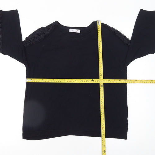 Marks and Spencer Women’s Black Lace Trim 3/4 Sleeve Jumper Size 12