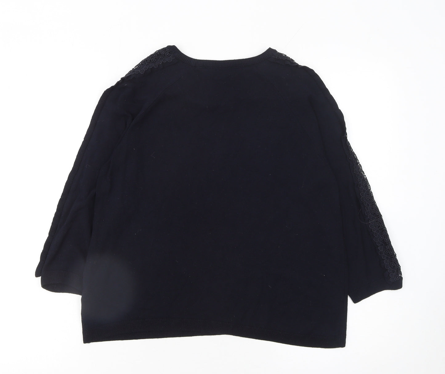 Marks and Spencer Women’s Black Lace Trim 3/4 Sleeve Jumper Size 12