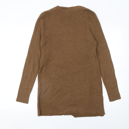OBJECT Womens Brown Wrap Knit Long Sleeve Jumper S