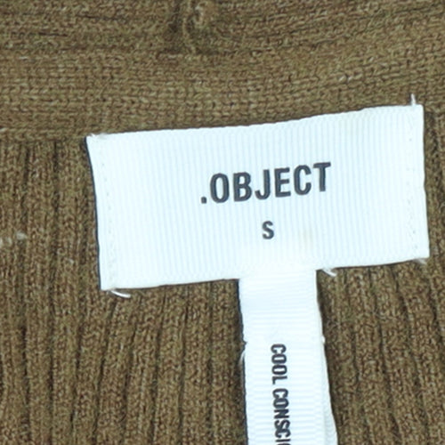 OBJECT Womens Brown Wrap Knit Long Sleeve Jumper S