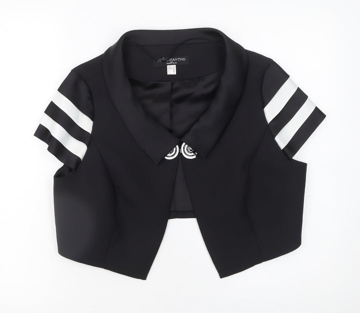 Veni Infantino Women Black Size 14 Cropped Tailored Suit Top