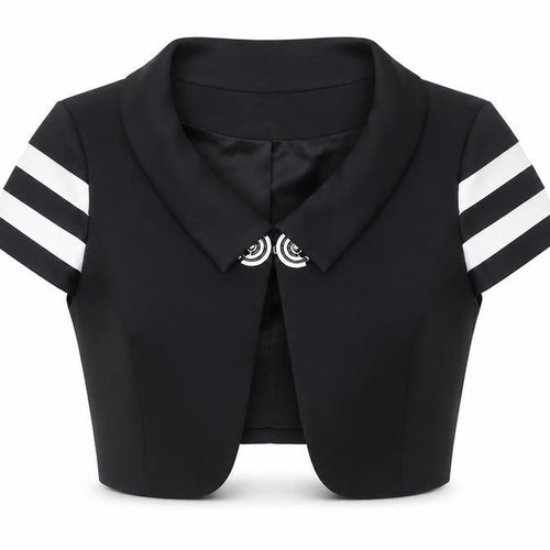 Veni Infantino Women Black Size 14 Cropped Tailored Suit Top