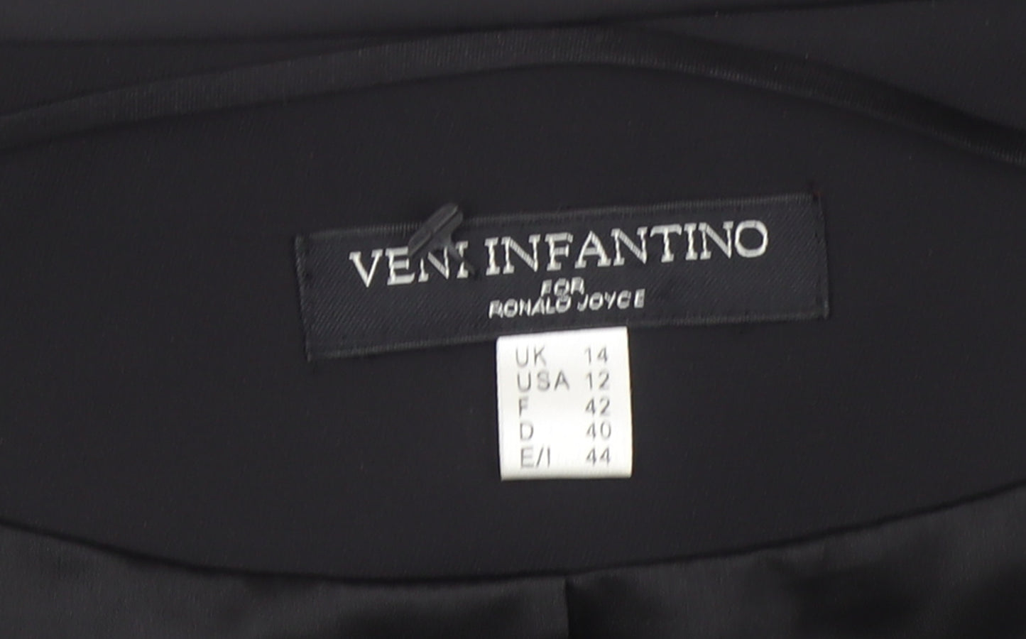 Veni Infantino Women Black Size 14 Cropped Tailored Suit Top
