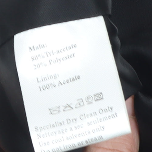 Veni Infantino Women Black Size 14 Cropped Tailored Suit Top