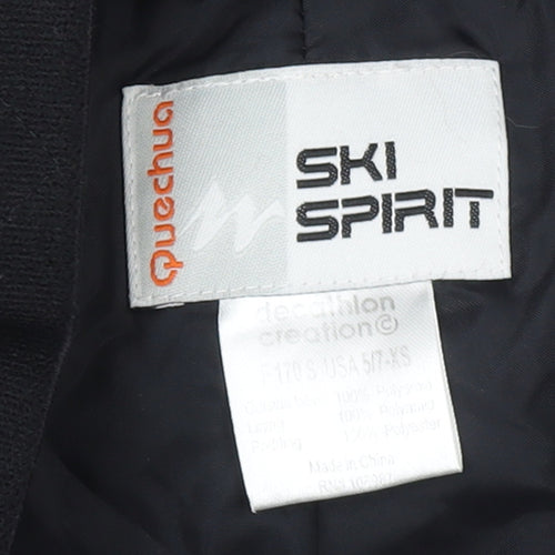 Quechua Women's Black Ski Spirit Snow Pants Size S Waterproof Winter Trousers