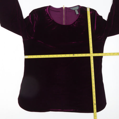 Ruth Langsford Women's Purple Velvet Long Sleeve Blouse UK 16