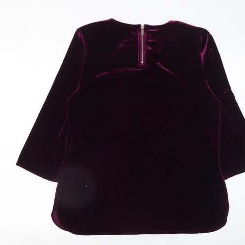 Ruth Langsford Women's Purple Velvet Long Sleeve Blouse UK 16