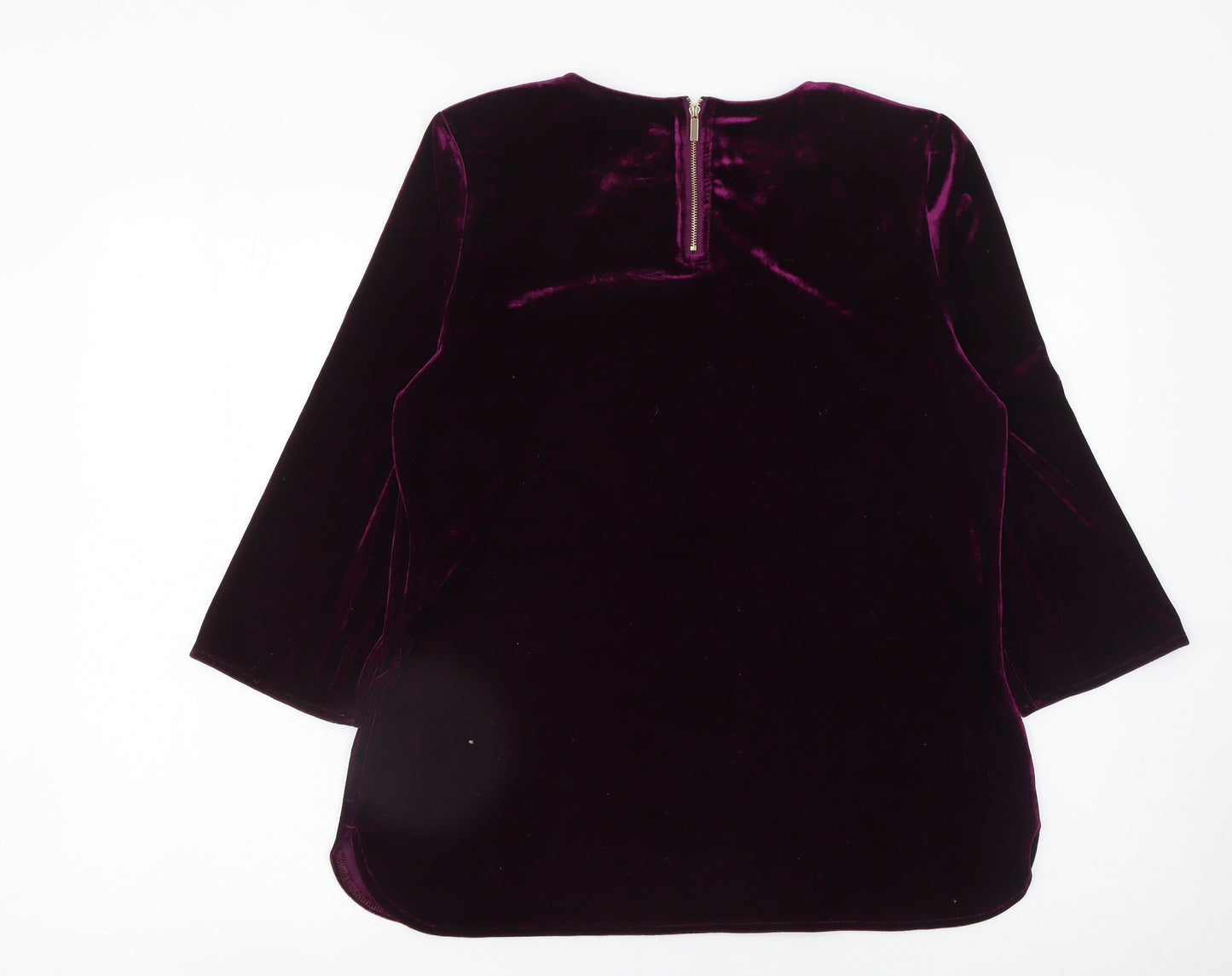 Ruth Langsford Women's Purple Velvet Long Sleeve Blouse UK 16