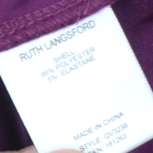 Ruth Langsford Women's Purple Velvet Long Sleeve Blouse UK 16