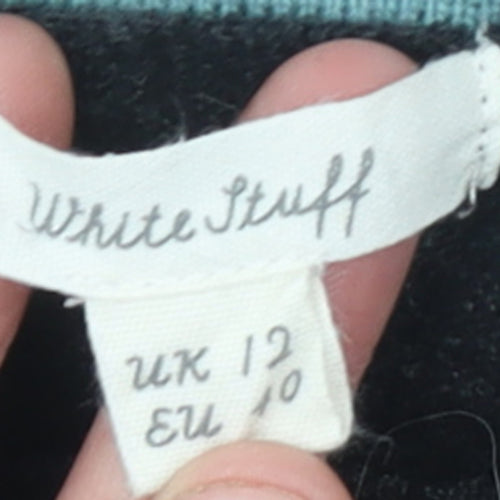 White Stuff Women's Black Wool Blend Button Shoulder Jumper UK 12
