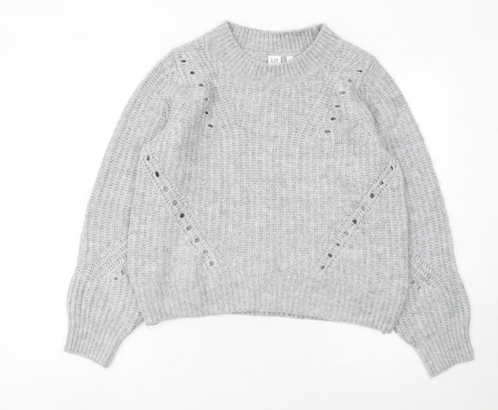 GAP Women’s Grey Chunky-Knit Crew Neck Pullover Jumper Size L