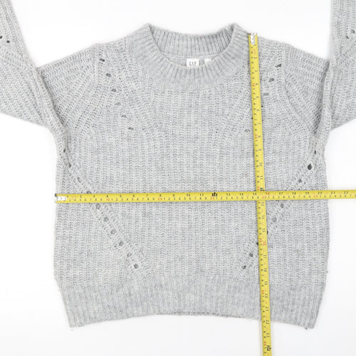 GAP Women’s Grey Chunky-Knit Crew Neck Pullover Jumper Size L