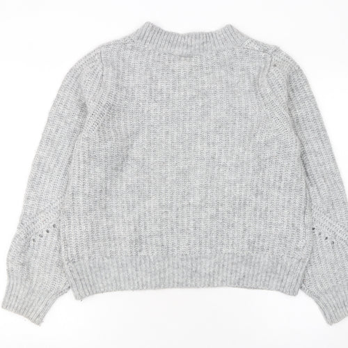 GAP Women’s Grey Chunky-Knit Crew Neck Pullover Jumper Size L