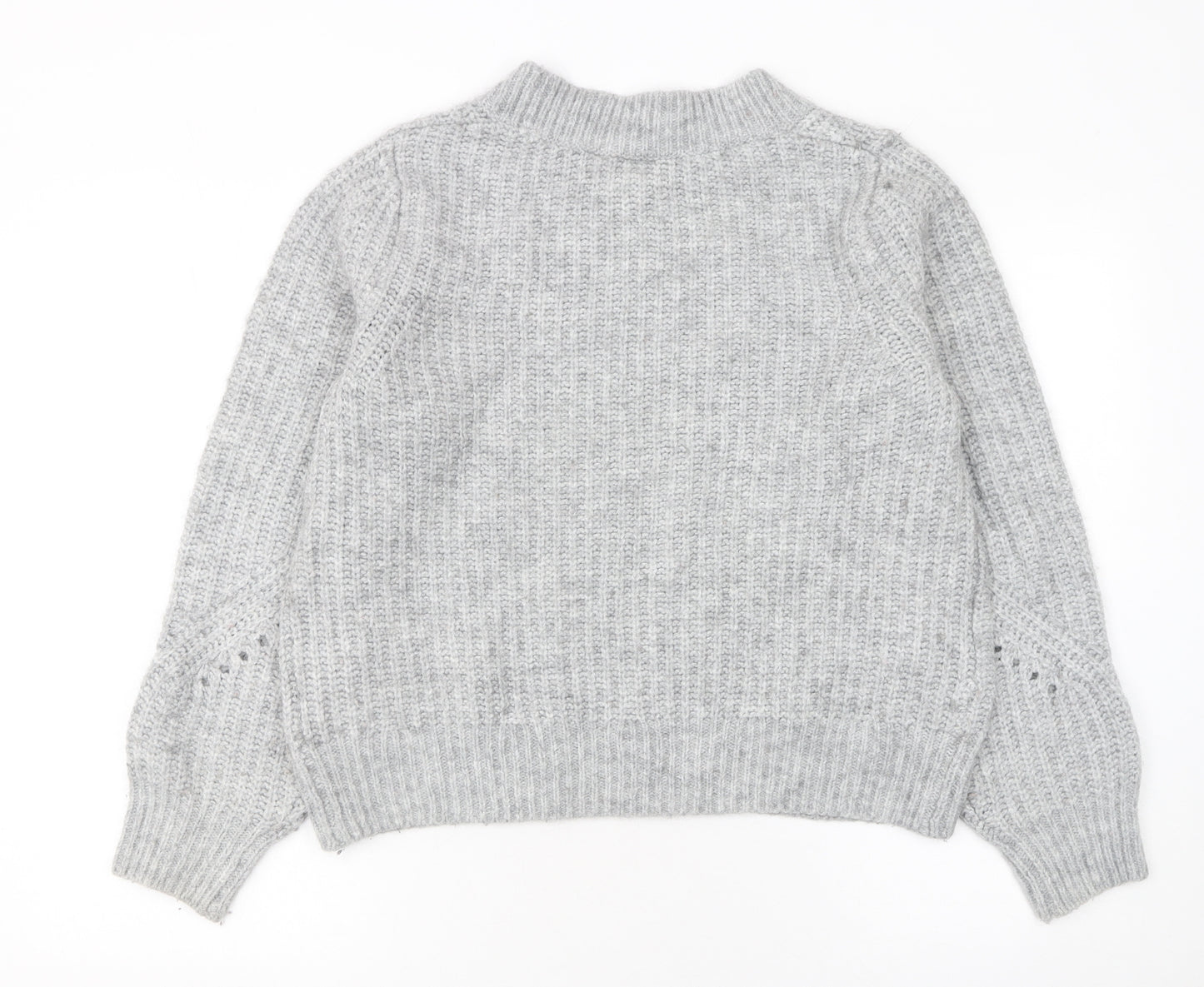 GAP Women’s Grey Chunky-Knit Crew Neck Pullover Jumper Size L