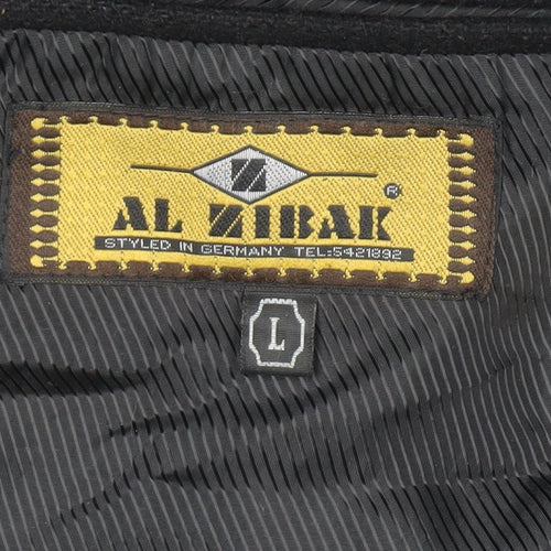 Al Zibak Women Black Wool Overcoat L Long Classic Lined