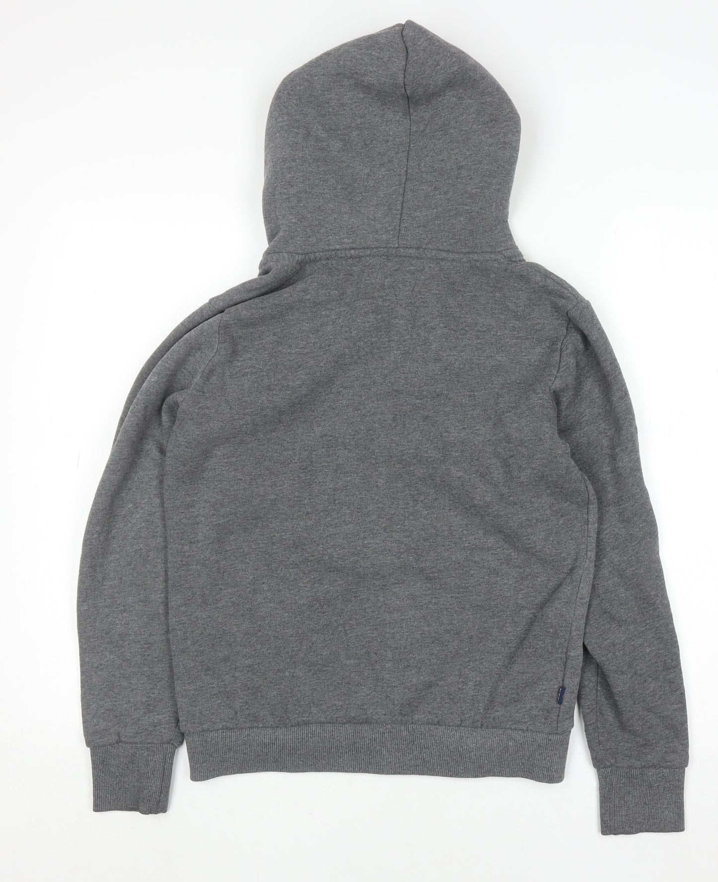 Superdry Womens Grey Full Zip Hoodie Size 12 UK Cotton Blend