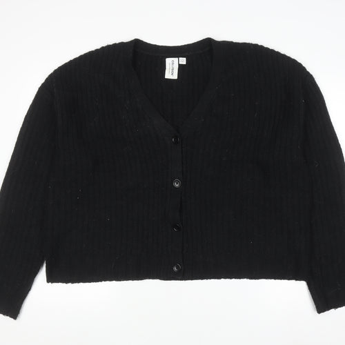Collusion Women’s Black V-Neck Knit Button Cardigan UK 18