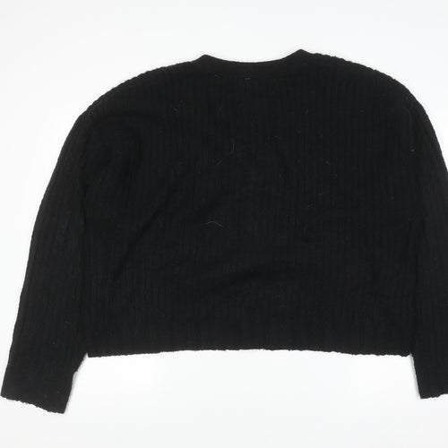 Collusion Women’s Black V-Neck Knit Button Cardigan UK 18