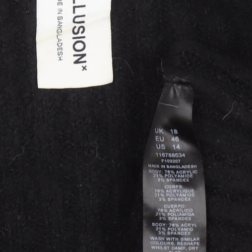 Collusion Women’s Black V-Neck Knit Button Cardigan UK 18