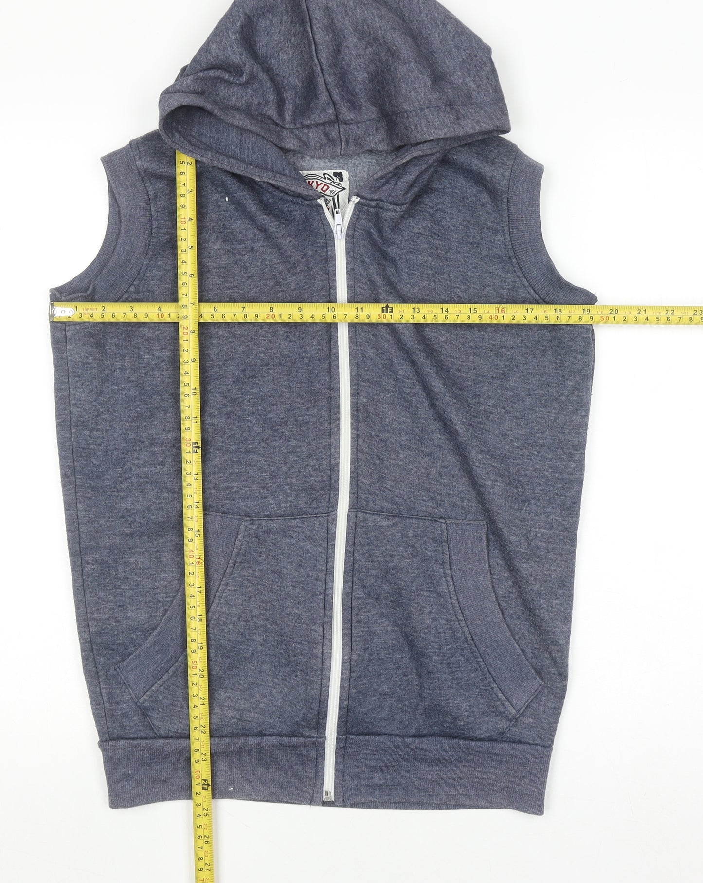 Tokyo Tigers Men's Grey Sleeveless Full Zip Hoodie Vest S