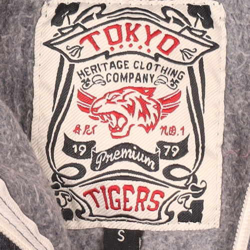 Tokyo Tigers Men's Grey Sleeveless Full Zip Hoodie Vest S