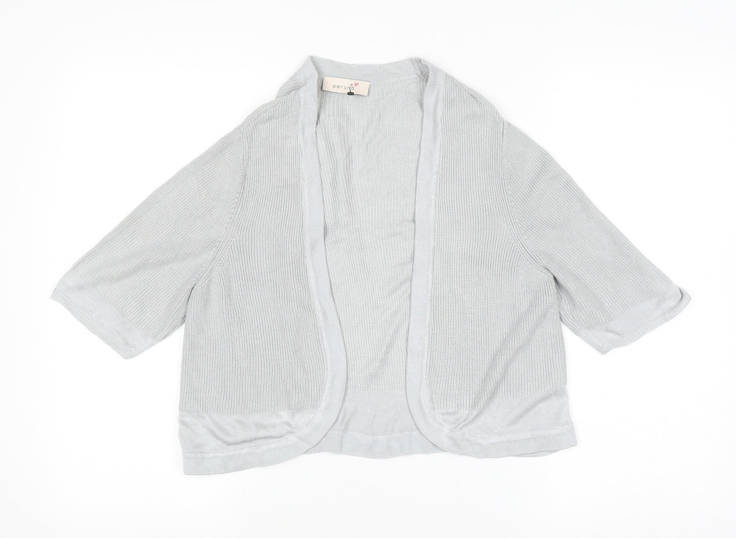 Marks and Spencer Women’s Grey 3/4 Sleeve Open Knit Cardigan Size 12