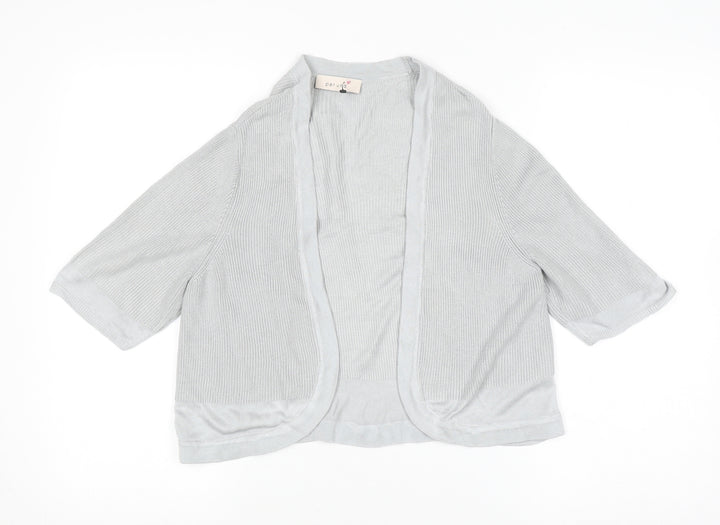 Marks and Spencer Women’s Grey 3/4 Sleeve Open Knit Cardigan Size 12