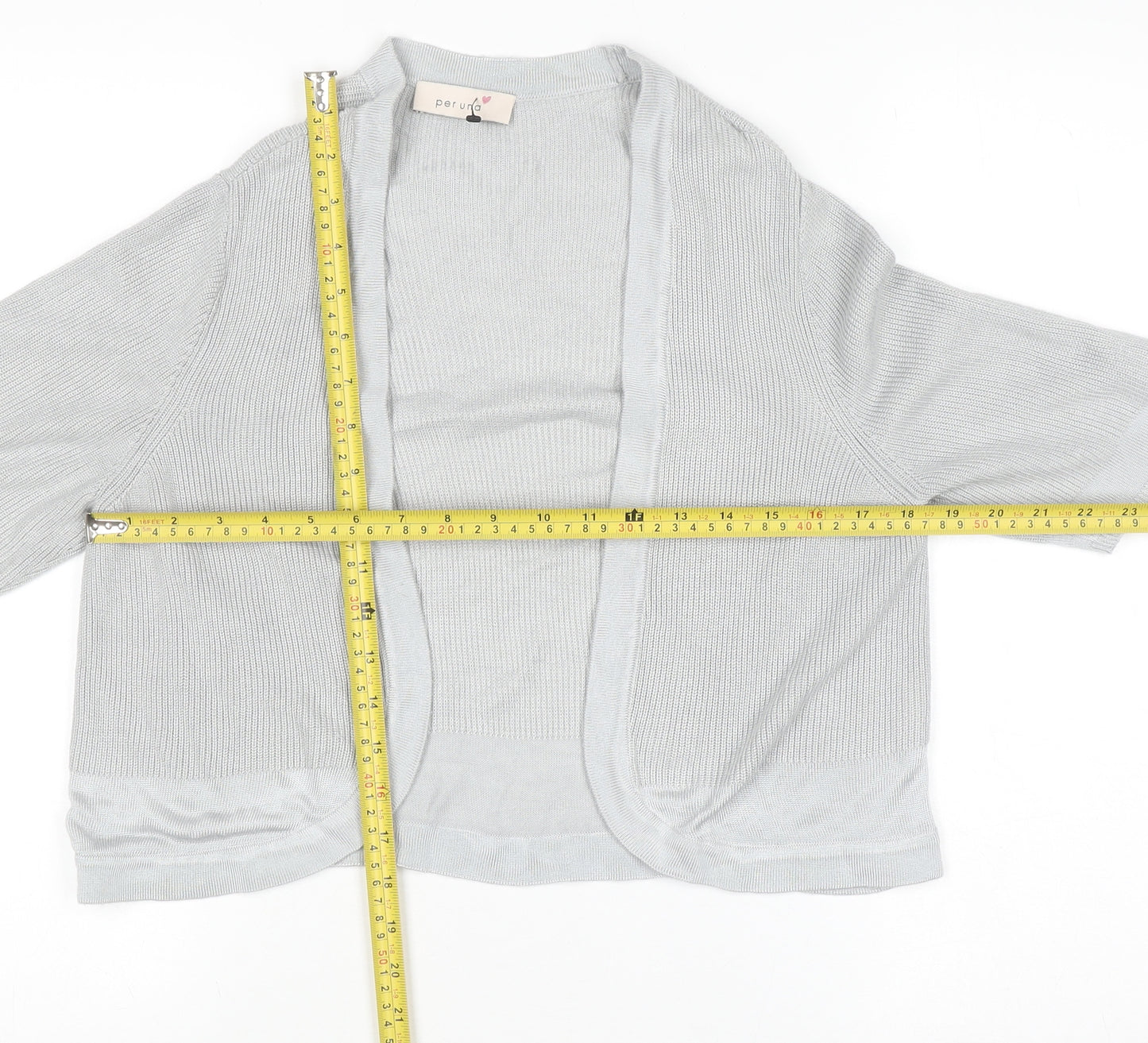 Marks and Spencer Women’s Grey 3/4 Sleeve Open Knit Cardigan Size 12