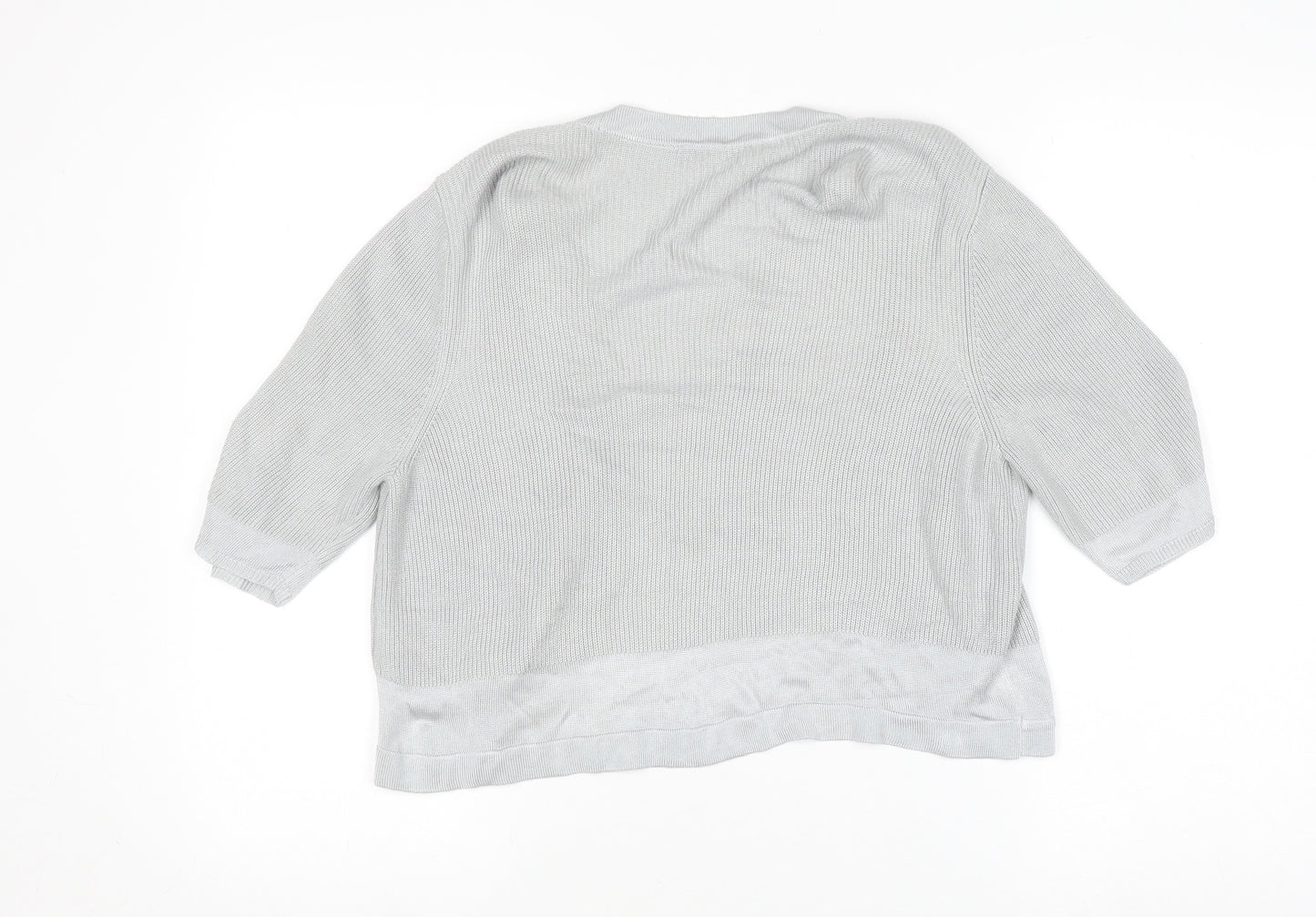 Marks and Spencer Women’s Grey 3/4 Sleeve Open Knit Cardigan Size 12